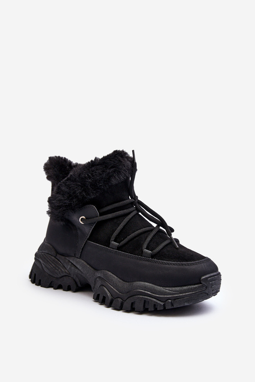 Жіночі ботильйони з хутряною підкладкою Чорні Cresandi