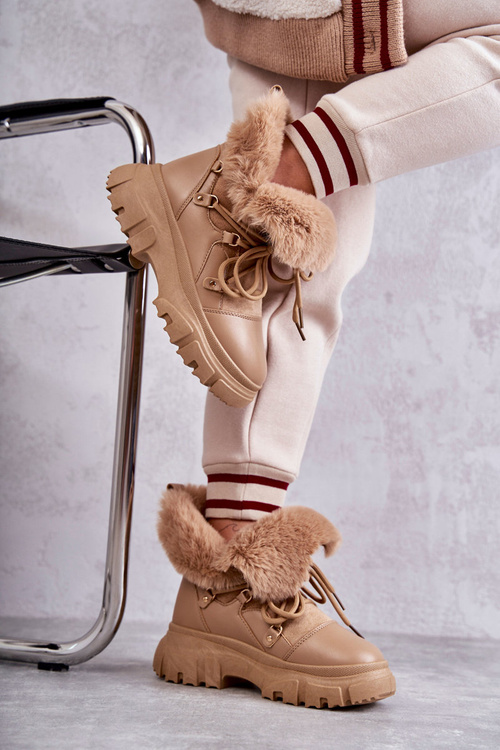 Теплі черевики Trappers Темно-бежеві Charles