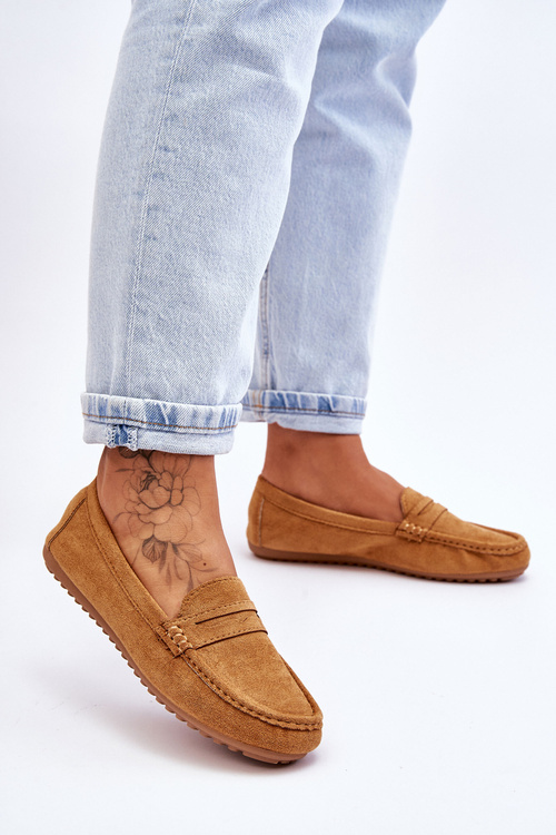 Жіночі класичні замшеві лофери Camel Ivana