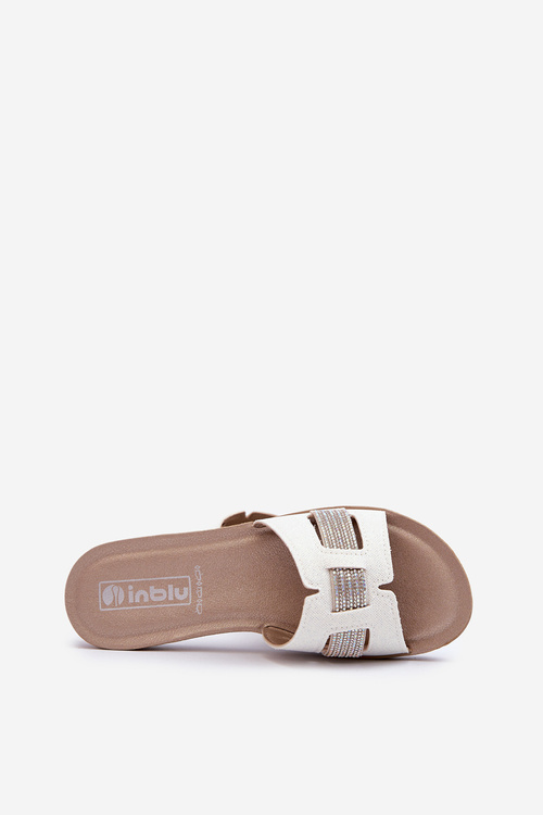 Зручні блискучі жіночі шльопанці Inblu BA000050 Білі