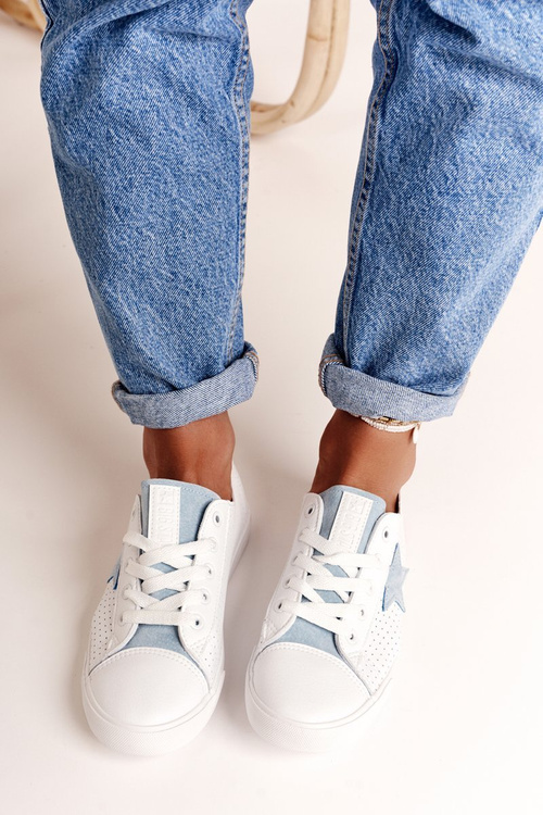 Жіночі шкіряні кросівки із зіркою BIG STAR DD274692 Біло-Сині