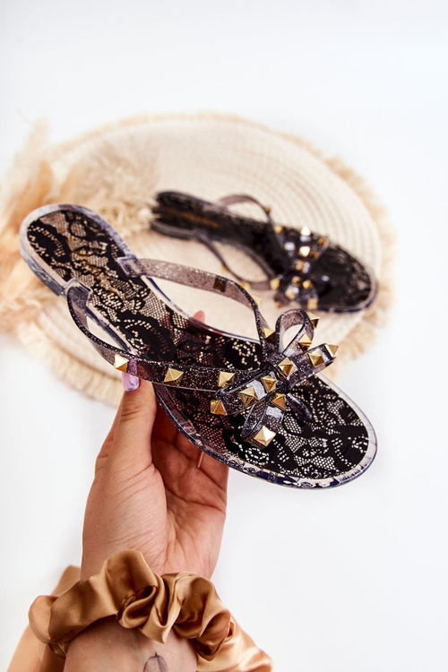 Жіночі гумові шльопанці чорного кольору Monise