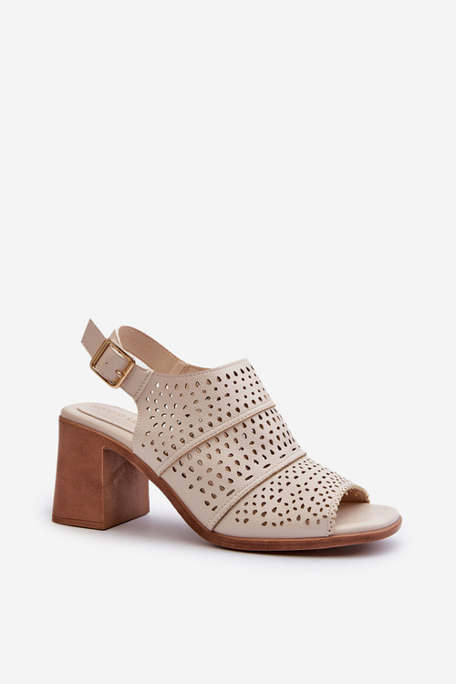 Ажурні босоніжки Sergio Leone SK872 Бежево-золоті