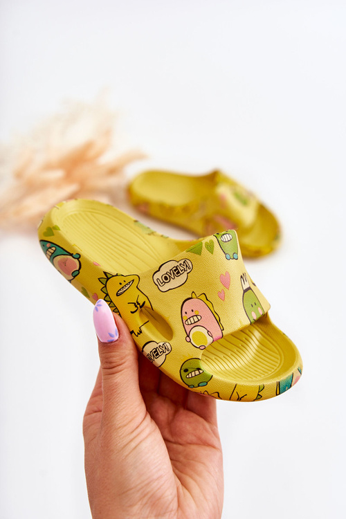Світлі дитячі тапочки Dinosaurs Yellow Astro