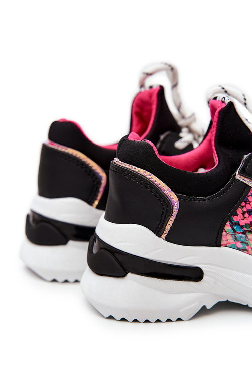 Шкіряне спортивне взуття Snakeskin Black Gabbie