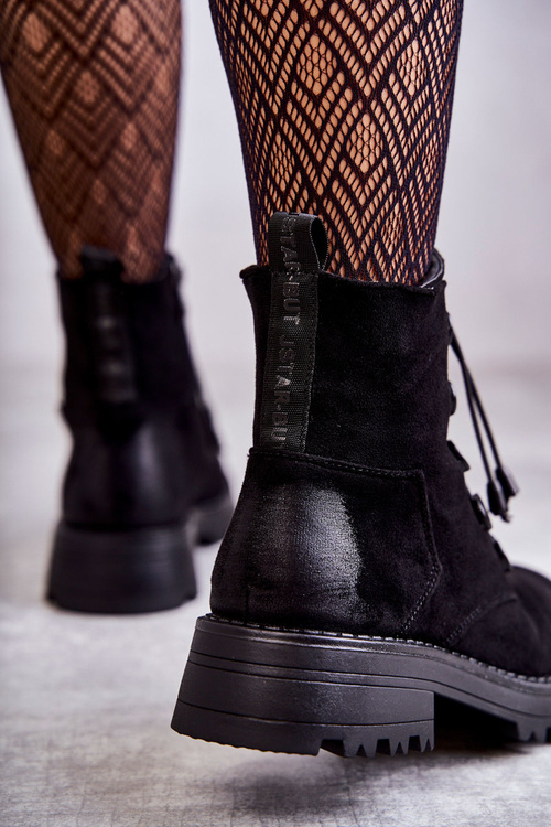 Жіночі замшеві теплі чоботи з ребристою чорним гелем