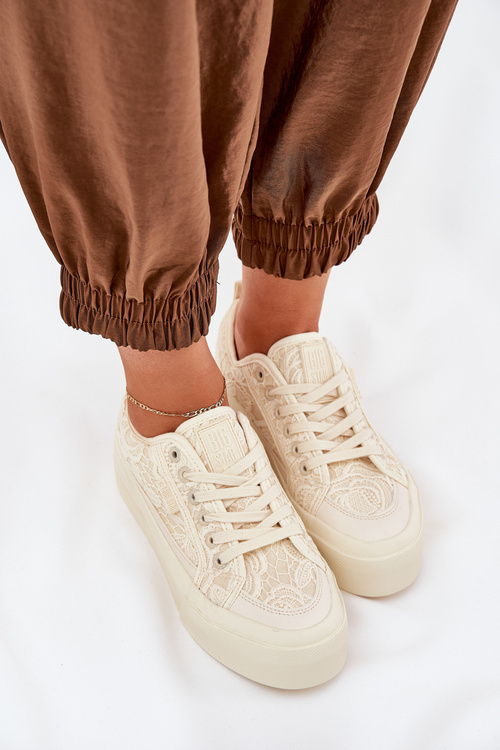 Жіночі Кросівки з Кружева Big Star RR274746 Бежеві