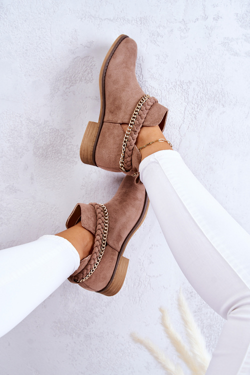 Замшеві черевики з ланцюжком Коричневі Talitha