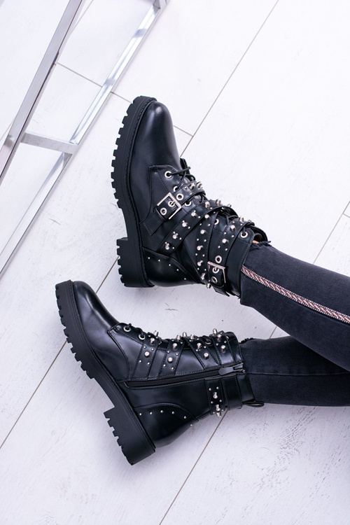 Чоботи жіночі високі чорні Trappers Albere