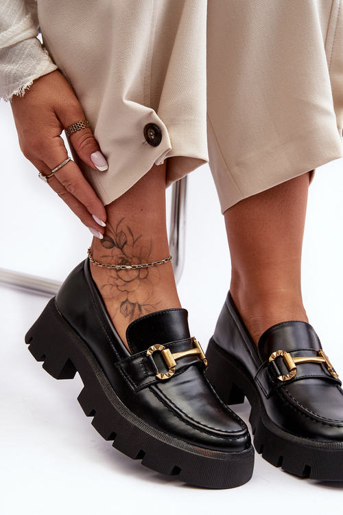 Жіночі лофери з прикрасами Black Peuria