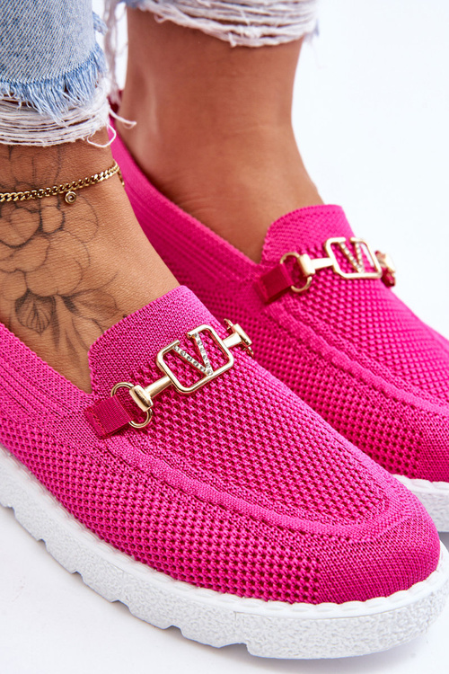 Жіночі сліпони з прикрасами кольору фуксії Alena