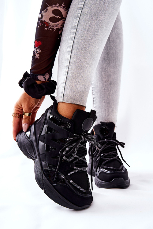 Спортивні черевики на підборах чорні Hesane