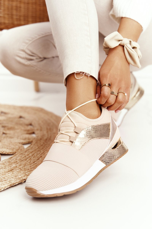 Жіноче спортивне взуття Кросівки Beige-Gold Netta