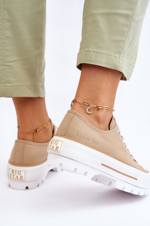 Тканинні кросівки на платформі Big Star LL274154 Бежеві