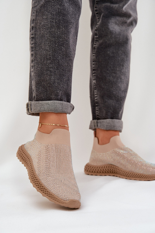 Жіночі Спортивні Черевики На Слизь З Декором D&A TW121 Бежеві