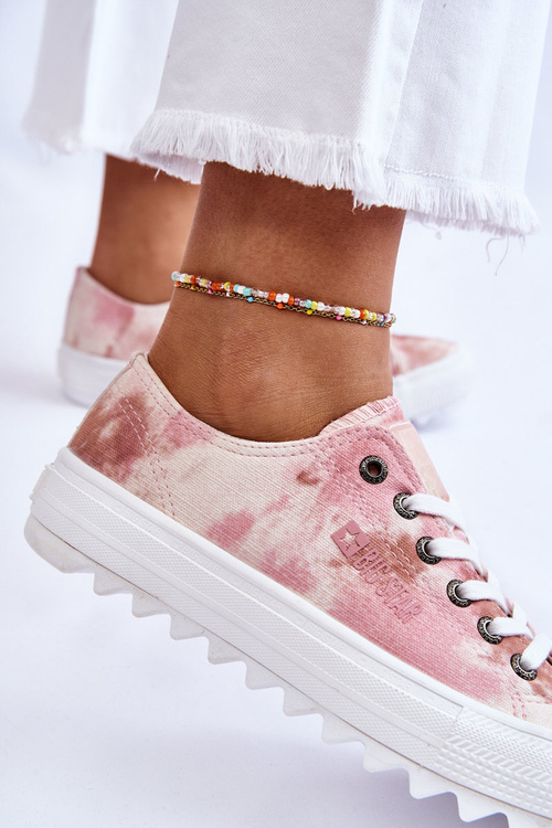 Модні низькі кросівки Big Star LL274044 Рожево-бежевий