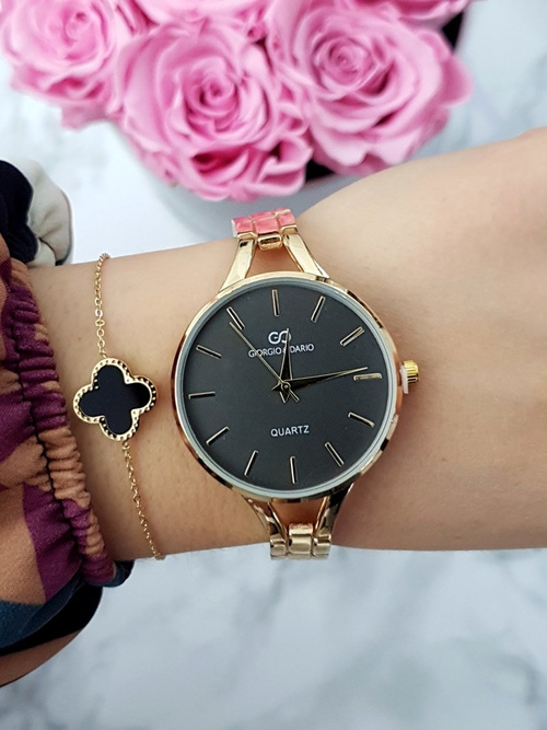 Жіночий годинник Giorgio & Dario Gold Large Black Debby Dial