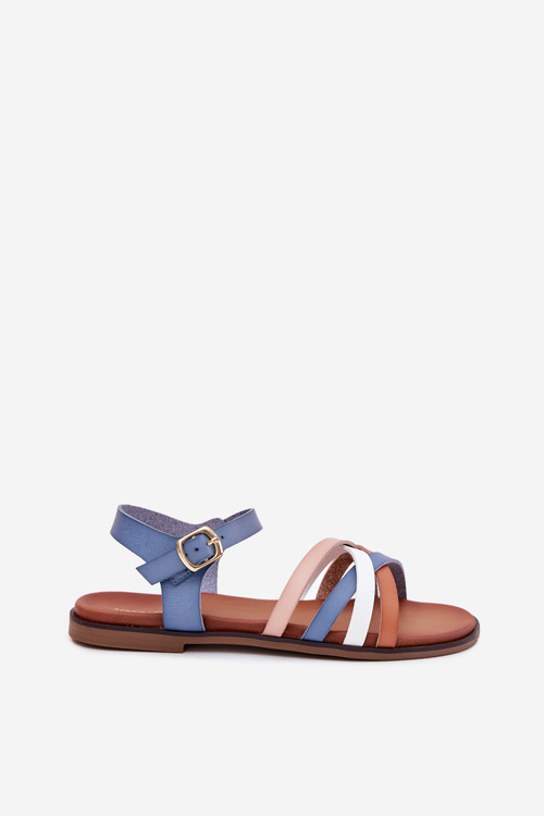 Жіночі Сандалі З Переплетеними Ремінцями Сині Sergio Leone SK090H