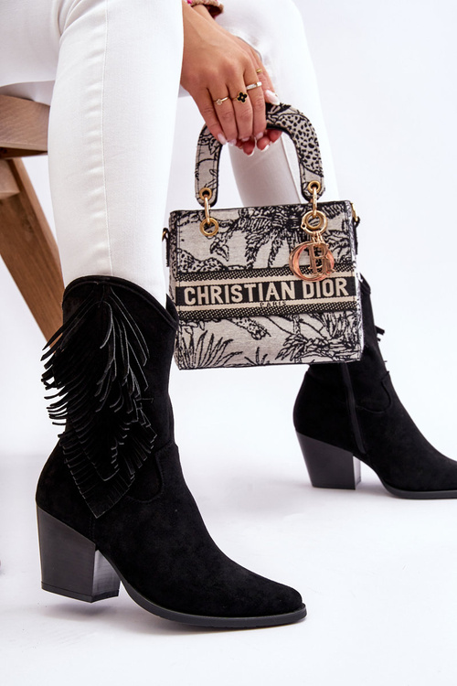 Жіночі низькі ковбойські черевики Black Elyse