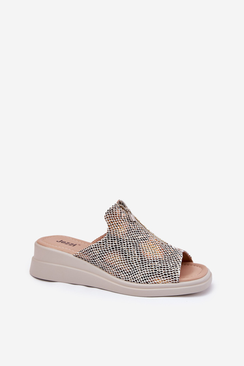 Жіночі Сандалі На Т платформі З Замком Зооморфний Візерунок Бежеві Irriva