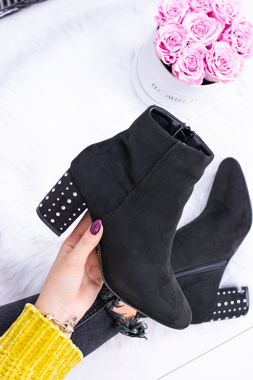 Теплі жіночі чоботи на шпильці Jokasta чорного кольору