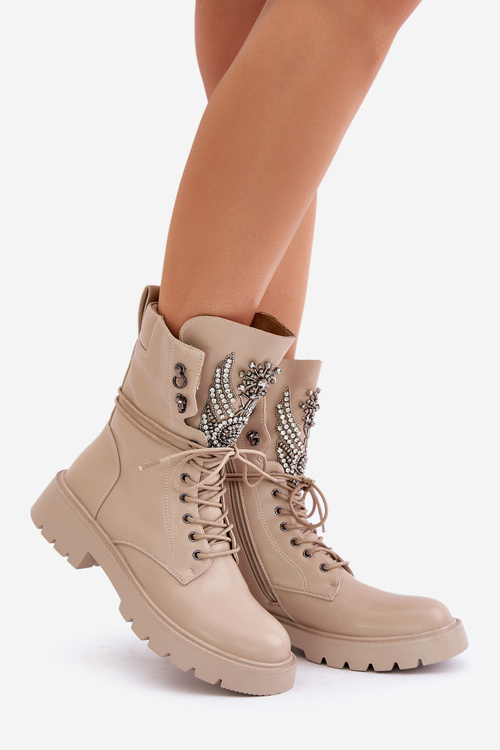 Ботильйони з екошкіри Workers з декором Warm D&A Beige MR880-080