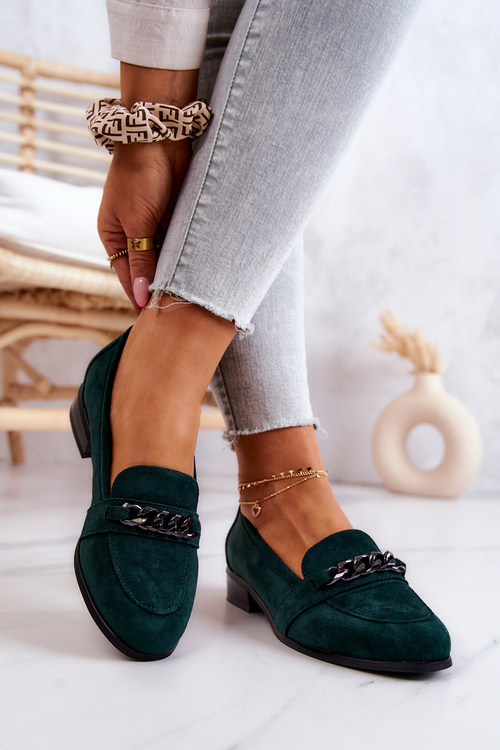 Замшеві лофери Brogue Green Yasmin