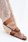 Жіночі Сандалі На Корковій Платформі З Пряжками Бежеві Evisolla
