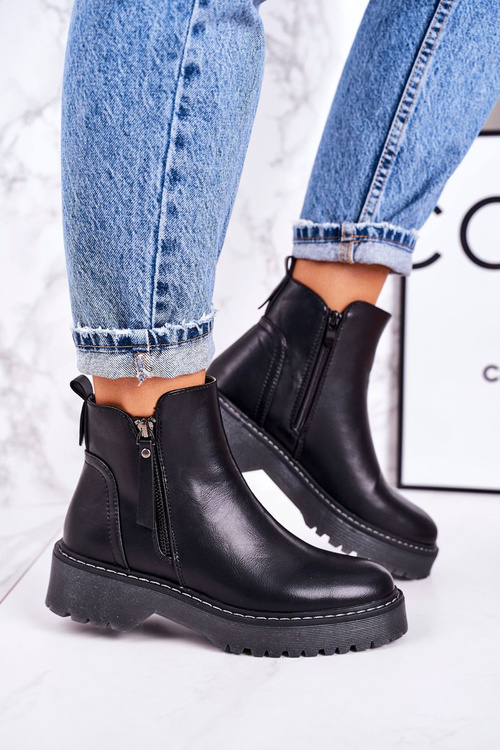 Жіночі утеплені чоботи на гумовій підошві Black Moon Walk