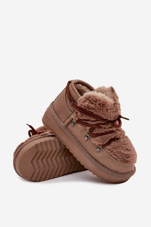 Дитячі Юнацькі Снігові Черевики З Мехом DFranklin DFSH370011 Коричневі