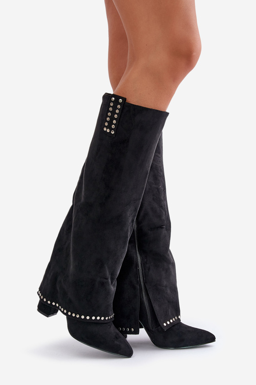 Жіночі чоботи на підборах Чорні Kaithena