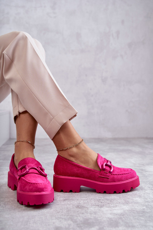 Жіночі замшеві туфлі на платформі Pink Gunn