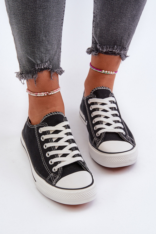 Жіночі класичні низькі чорні кросівки Caelira