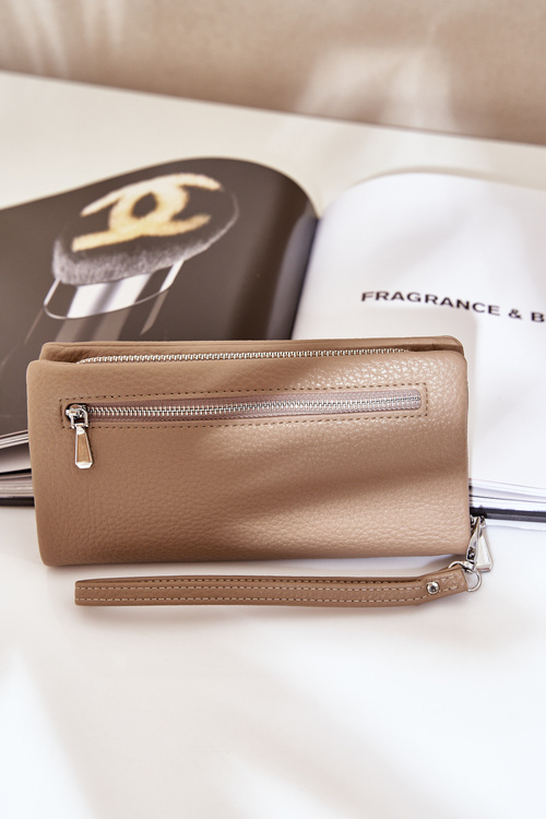 Великий Жіночий Гаманець З Візерунком Еко Шкіра Темно-бежевий Martiel