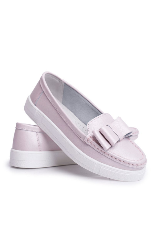 Мокасини жіночі шкіряні рожеві Lovren