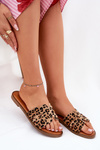 Жіночі Сандалі На Плоскому Каблуці З Вирізами Леопардовий Коричневий Teterre