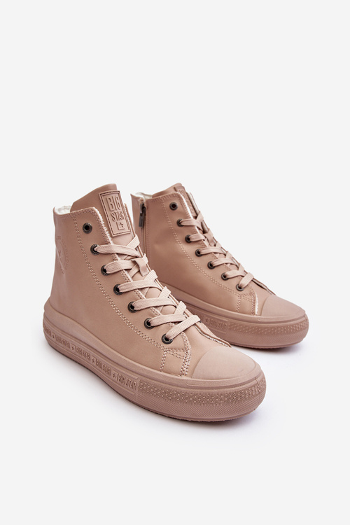 Жіночі кросівки на блискавці з підкладкою, бежеві Big Star MM274022