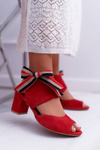 Шкіряні жіночі босоніжки на шпильці Maciejka Red 04038-08