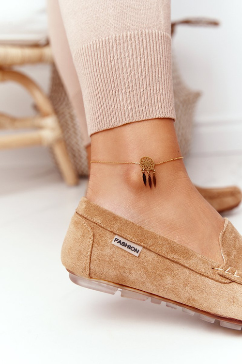 Жіночі замшеві лофери бежеві San Marino