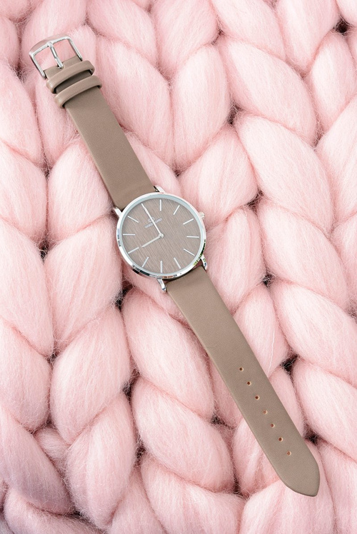 Коричневий стильний шкіряний жіночий годинник Giorgio&Dario