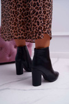 Чоботи жіночі на шпильці чорні Бангаро