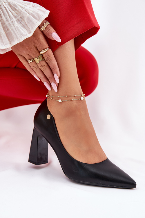 Елегантні Туфлі На Блоковому Каблуці Vinceza 62221 Чорні
