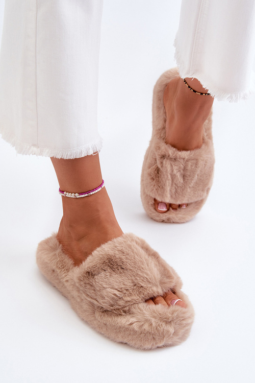 Жіночі хутряні тапочки бежеві Stepia
