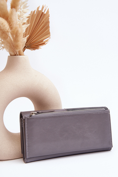 Жіночий гаманець на магнітній застібці сірий Harmale
