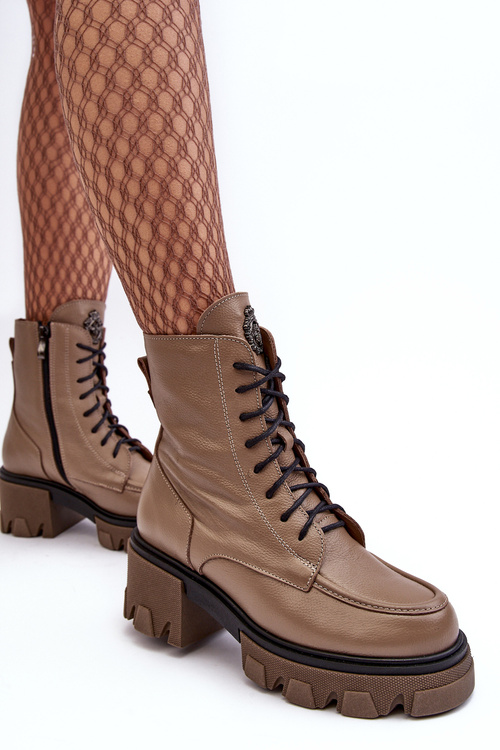 Шкіряні жіночі м'які черевики Trapper Lemar Brown Rehin