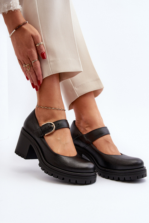 Чорні шкіряні туфлі Zazoo 20166