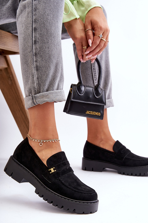 Декоровані замшеві мокасини Black Esperta