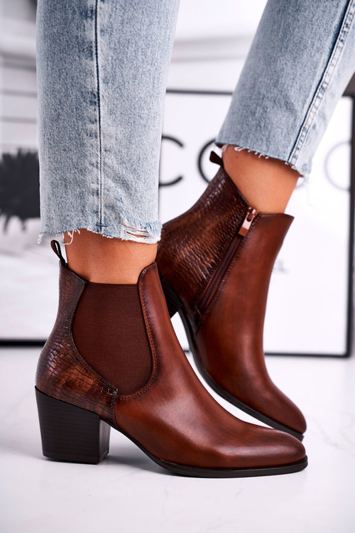 Жіночі чоботи на підборах Sergio Leone Brown BT613