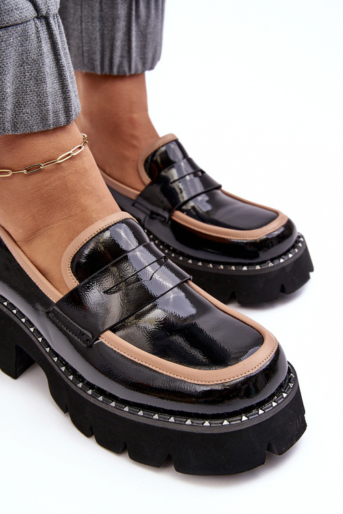 Жіночі шкіряні мокасини D&A MR870-32 Чорні