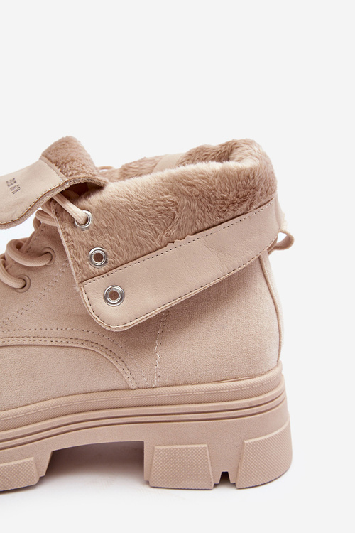 Шкіряні черевики на платформі Maciejka 06185-22 світло-бежевий